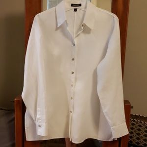 Paperwhite blouse,  100% linen.White, Women Sz 12